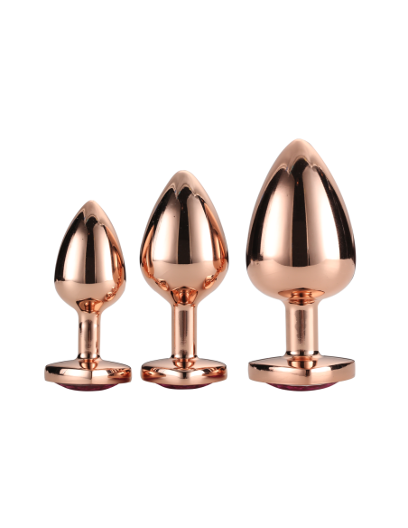 SET DE TAPONES BRILLANTES LOVE ORO ROSA