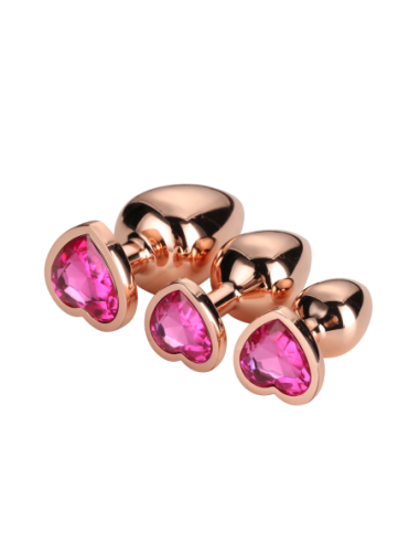 SET DE TAPONES BRILLANTES LOVE ORO ROSA