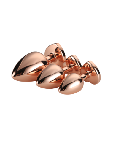 SET DE TAPONES BRILLANTES LOVE ORO ROSA