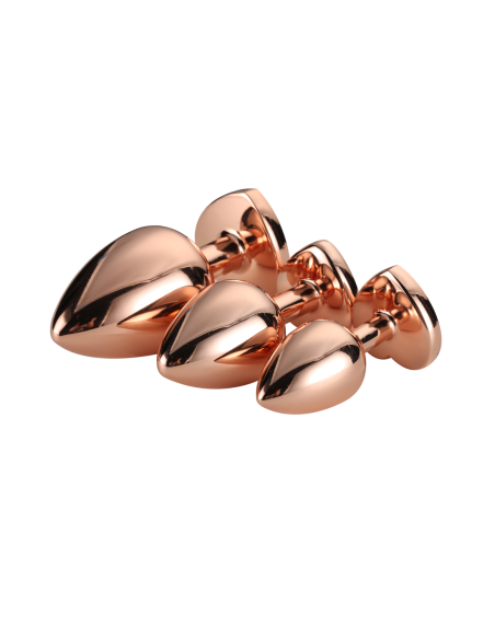 SET DE TAPONES BRILLANTES LOVE ORO ROSA