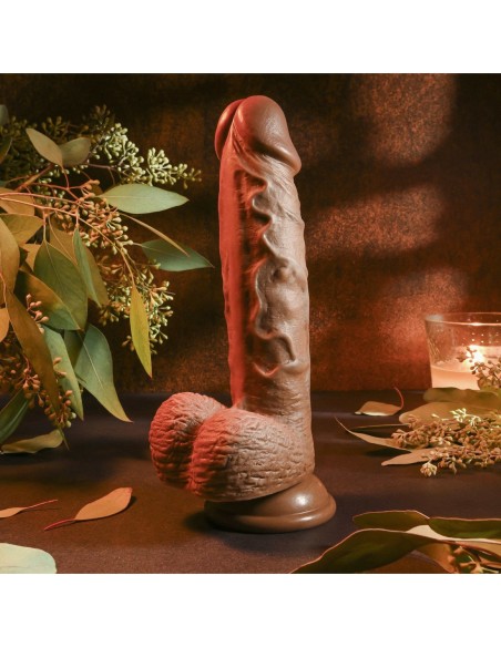 DILDO REALISTA EVOLUCIONADO, OSCURO 20,3 cm