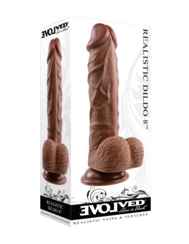 DILDO REALISTA EVOLUCIONADO, OSCURO 20,3 cm