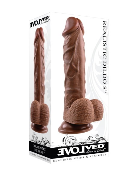 DILDO REALISTA EVOLUCIONADO, OSCURO 20,3 cm