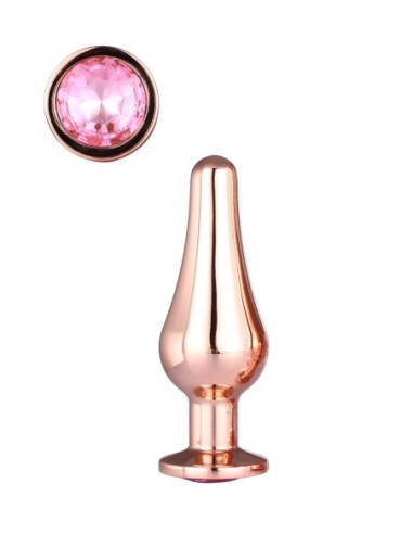 PLUG DE PLACER DE ORO ROSA BRILLANTE AMOR S