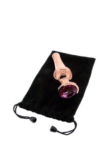 PLUG DE PLACER DE ORO ROSA BRILLANTE AMOR S