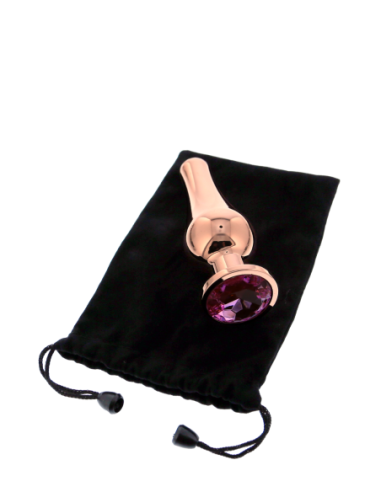 PLUG DE PLACER DE ORO ROSA BRILLANTE AMOR L