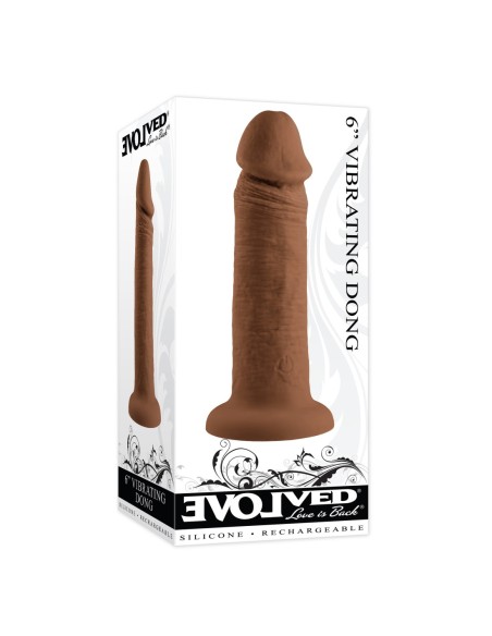 DONG VIBRADOR EVOLUCIONADO 6INCH CARNE OSCURA