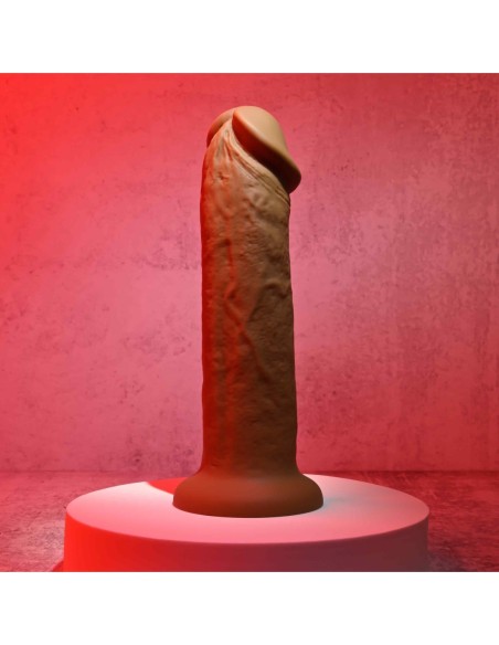 EVOLUCIONADO 7INCH GIRTHY VIBRADOR DONG CARNE OSCURA