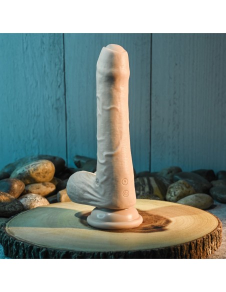 EVOLUCIONADO PEEK A BOO DILDO VIBRADOR 8 PULGADAS LUZ