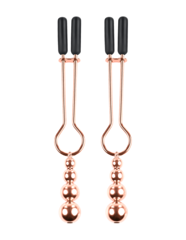 PINZAS PARA PEZONES CON CUENTAS SELOPA ORO ROSA