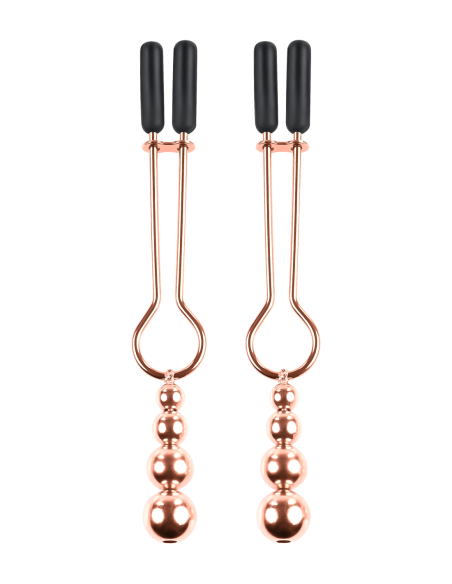 PINZAS PARA PEZONES CON CUENTAS SELOPA ORO ROSA