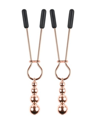 PINZAS PARA PEZONES CON CUENTAS SELOPA ORO ROSA