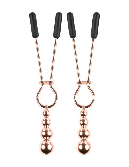 PINZAS PARA PEZONES CON CUENTAS SELOPA ORO ROSA