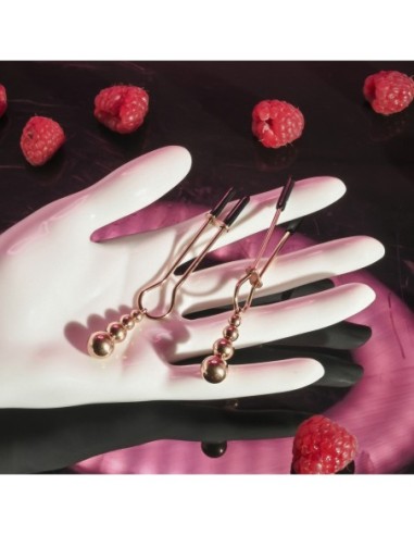 PINZAS PARA PEZONES CON CUENTAS SELOPA ORO ROSA