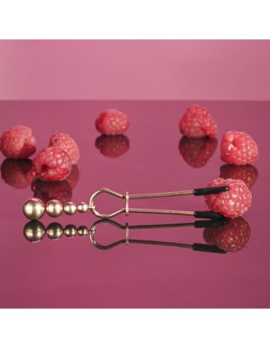 PINZAS PARA PEZONES CON CUENTAS SELOPA ORO ROSA