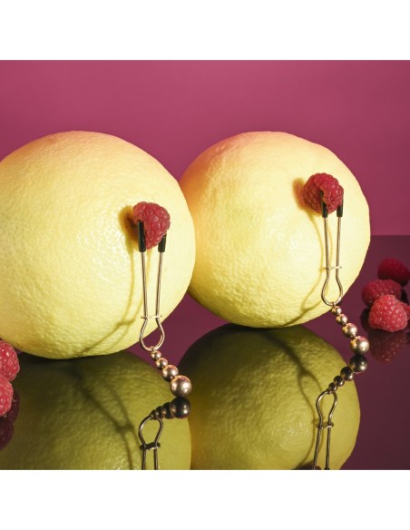 PINZAS PARA PEZONES CON CUENTAS SELOPA ORO ROSA