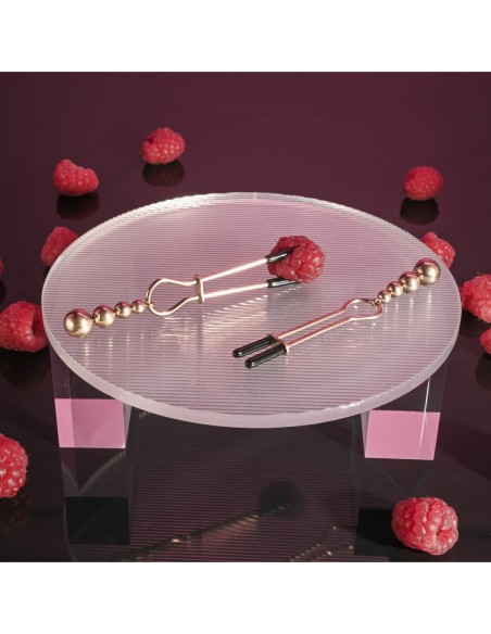 PINZAS PARA PEZONES CON CUENTAS SELOPA ORO ROSA