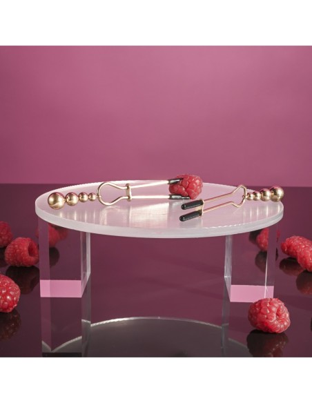 PINZAS PARA PEZONES CON CUENTAS SELOPA ORO ROSA