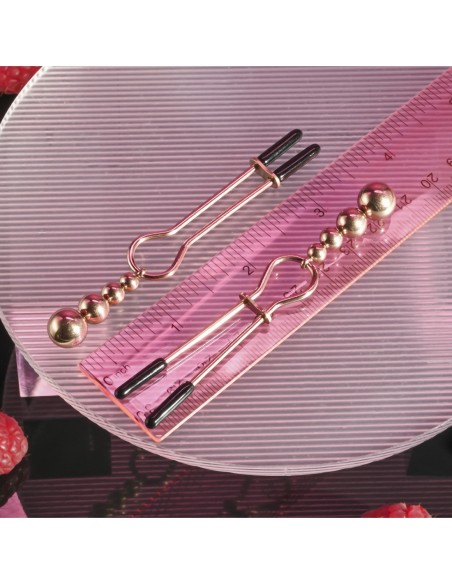 PINZAS PARA PEZONES CON CUENTAS SELOPA ORO ROSA