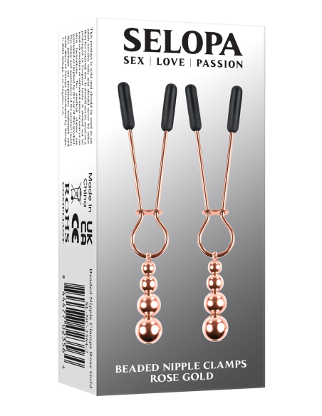 PINZAS PARA PEZONES CON CUENTAS SELOPA ORO ROSA