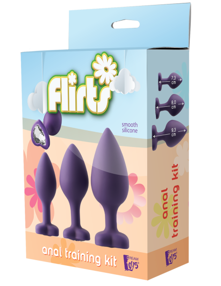 KIT DE ENTRENAMIENTO ANAL FLIRTS PIEDRA GEMA PÚRPURA