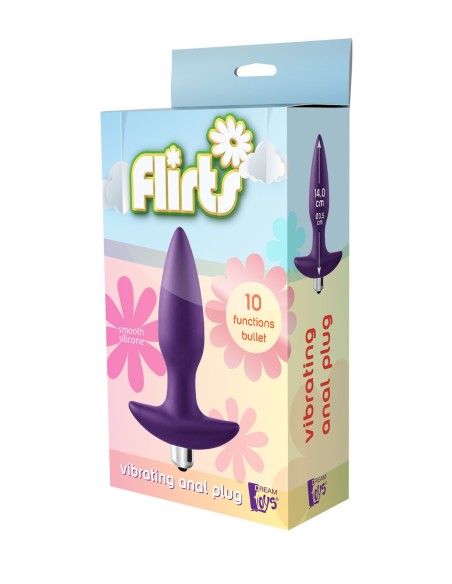 FLIRTS PLUG VIBRADOR 10 FUNCIONES MORADO