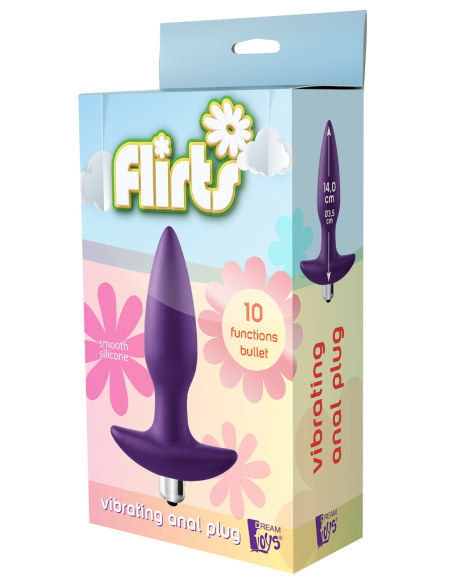 FLIRTS PLUG VIBRADOR 10 FUNCIONES MORADO