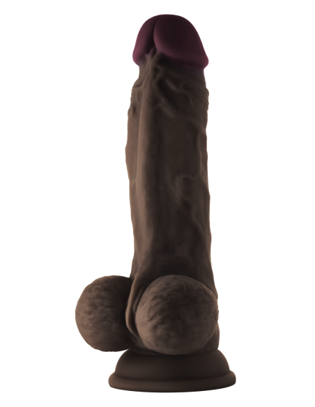 EJE MODELO A 7.5 PULGADAS DE SILICONA LÍQUIDA CON BOLAS CAOBA