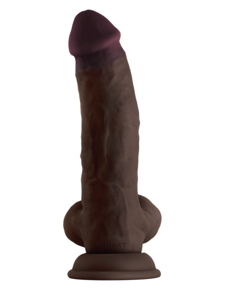 EJE MODELO N 8.5 PULGADAS DONG DE SILICONA LÍQUIDA CON BOLAS CAOBA