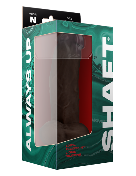 EJE MODELO N 8.5 PULGADAS DONG DE SILICONA LÍQUIDA CON BOLAS CAOBA