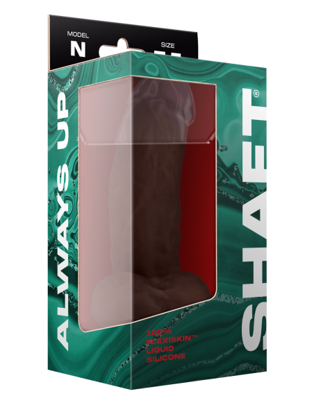 EJE MODELO N 7.5 PULGADAS DONG DE SILICONA LÍQUIDA CON BOLAS CAOBA