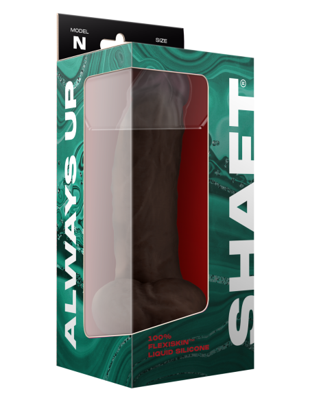 EJE MODELO N 9.5 PULGADAS DONG DE SILICONA LÍQUIDA CON BOLAS CAOBA