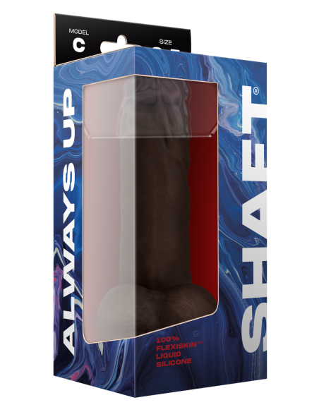 EJE MODELO C 8.5 PULGADAS DONG DE SILICONA LÍQUIDA CON BOLAS CAOBA