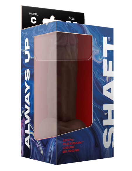 EJE MODELO C 7.5 PULGADAS DONG DE SILICONA LÍQUIDA CON BOLAS CAOBA