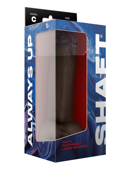 EJE MODELO C 9.5 PULGADAS DONG DE SILICONA LÍQUIDA CON BOLAS CAOBA