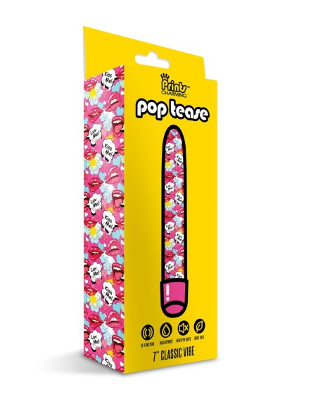 IMPRESIONES ENCANTADOR POP TEASE 7 PULGADAS VIBRADOR CLÁSICO KISS ME PINK