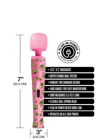 STONER VIBES WACKY WEED WAND MASAJEADOR PINK KUSH