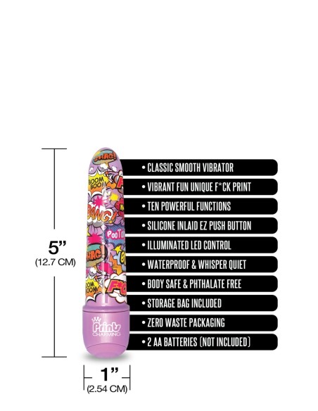IMPRESIONES ENCANTADOR POP TEASE 5 PULGADAS MINI VIBE FCK PÚRPURA