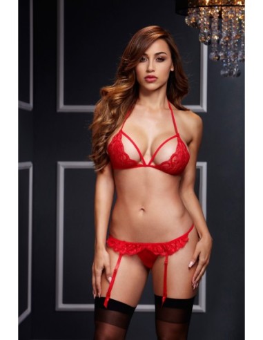 LACY BRA BRAGA CON ENTREPIERNA ABIERTA 2P ROJO