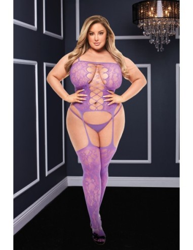 BODYSTOCKING DE ENCAJE CON TIRANTES DELANTEROS...