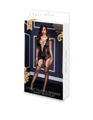 BODY DE RED CON TIRANTES DELANTEROS CORSET BACI...