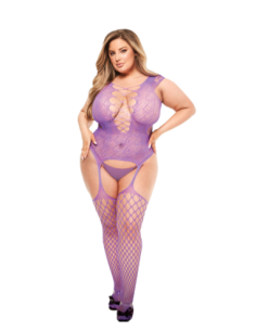 BACI BODY DE RED CON TIRANTES DELANTEROS CORSET MORADO,...