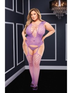 BACI BODY DE RED CON TIRANTES DELANTEROS CORSÉ MORADO, QUEEN 2