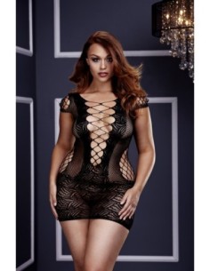 BACI VESTIDO MINI CORSET DE ENCAJE DELANTERO NEGRO, QUEEN 2