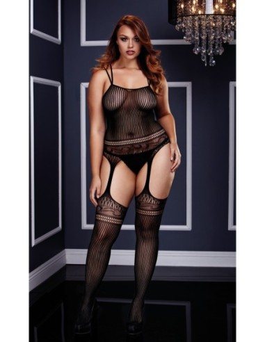 BODY DE ENCAJE JAQUARD CON TIRANTES, XL