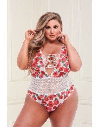 PELUCHE BLANCO DE FLORES Y ENCAJE, XL