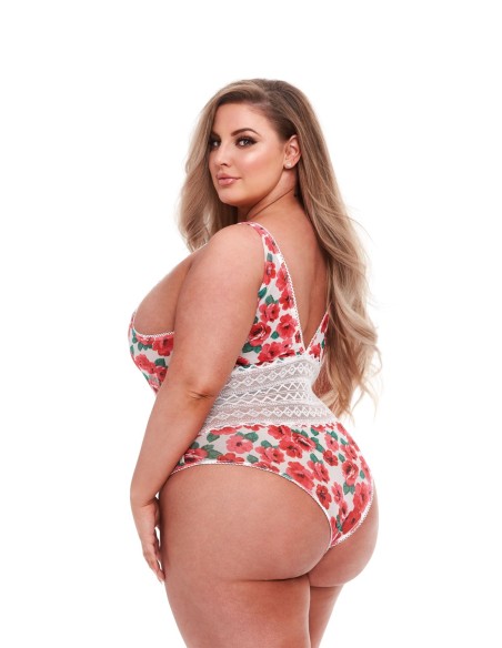 PELUCHE BLANCO DE FLORES Y ENCAJE, XL