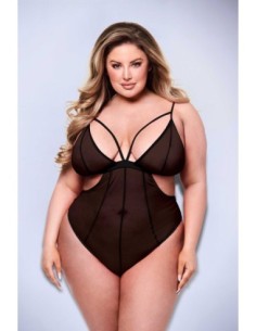 BACI SEXY TEDDY DE MALLA SIN ENTREPIEZA NEGRO, QUEEN 2