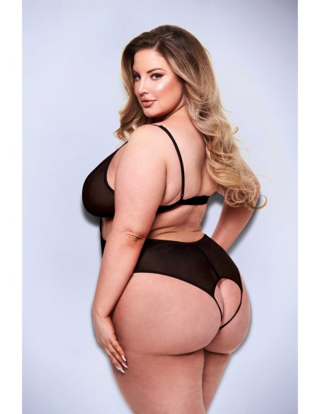 BACI SEXY TEDDY DE MALLA SIN ENTREPIEZA NEGRO, QUEEN