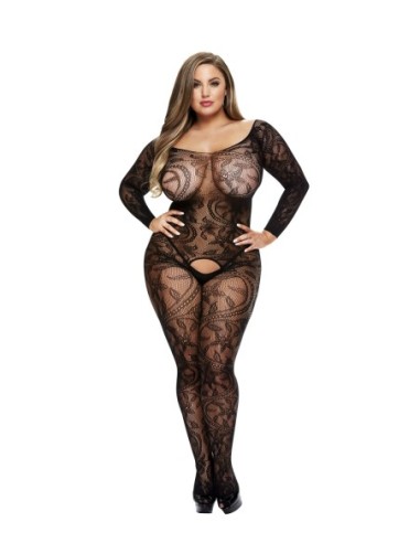 BACI BODYSTOCKING DE MANGA LARGA SIN ENTREpierna NEGRO, QUEEN